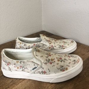 Floral Vans Slip Ons
